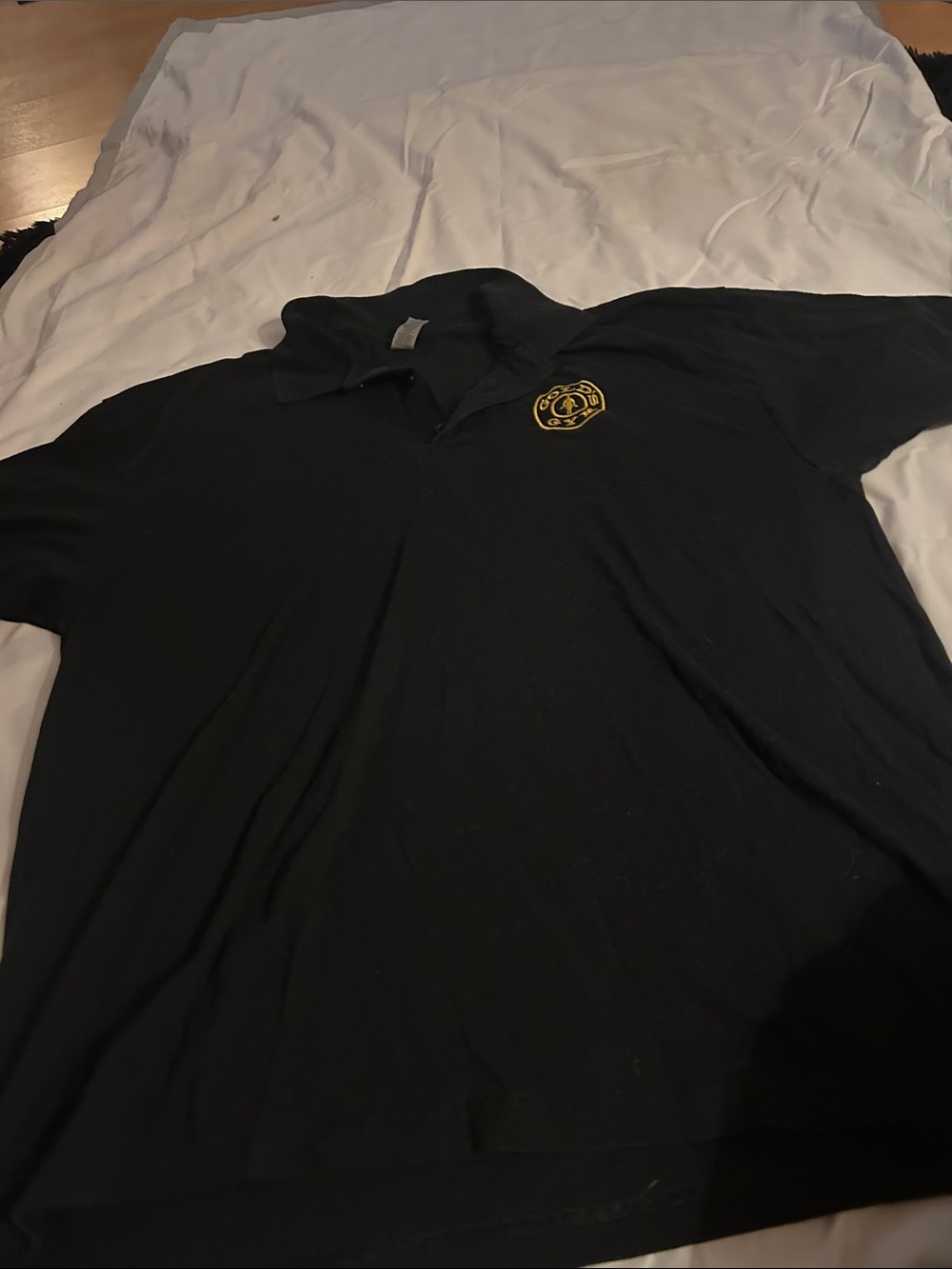 Gildan Black Polo with Gold Emblem